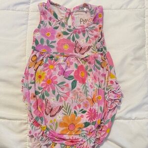 Little Sleepies Pink Floral Bubble Romper